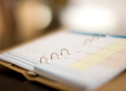 Handbook open for reading