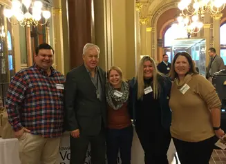 Counselor Chris Johnson, State Representative Art Staed, Counselors Kensie Channon and Cara Di Giovanni  and Cedar Rapids Area Office Supervisor Holly Mateer