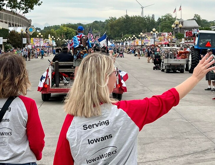 IWD Veterans March in Iowa State Fair Parade Iowa Workforce Development