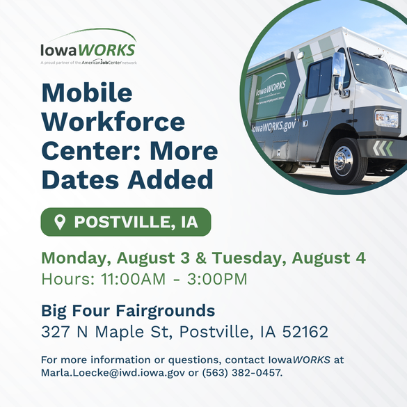 Mobile Workforce Center - Postville Expanded Support