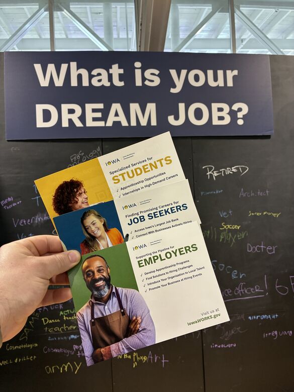 Agency Flyers at the Iowa Workforce Development Fair Booth