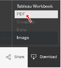 Image illustrating where the download PDF function is located.
