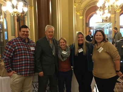 Counselor Chris Johnson, State Representative Art Staed, Counselors Kensie Channon and Cara Di Giovanni  and Cedar Rapids Area Office Supervisor Holly Mateer